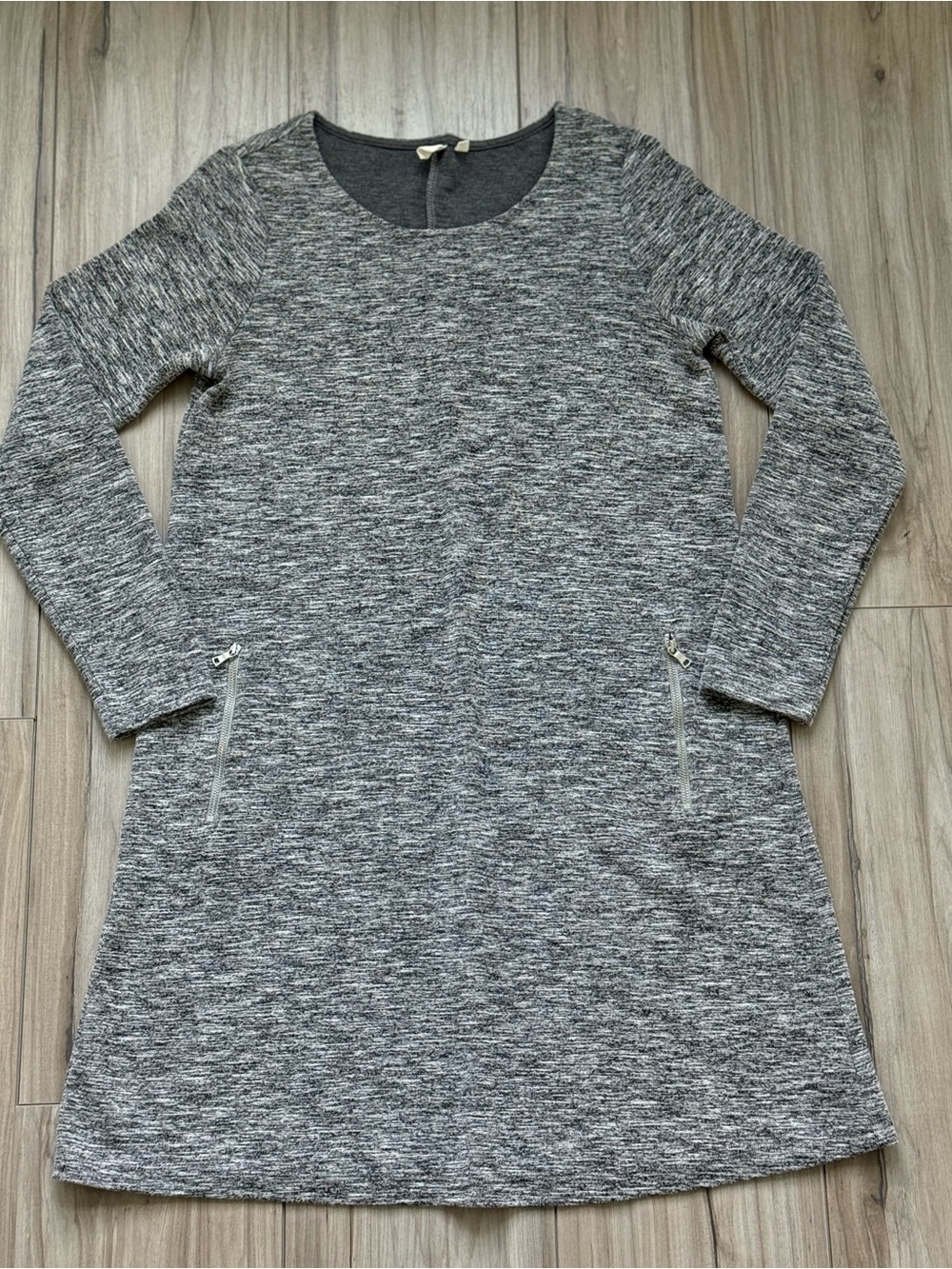 GAP Heather Grey Long-Sleeve Knit A-Line Dress